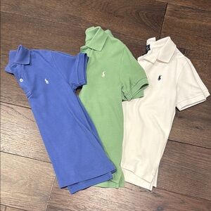 Kids Polo Shirt Set - Blue, Green, and white.  All gently used.